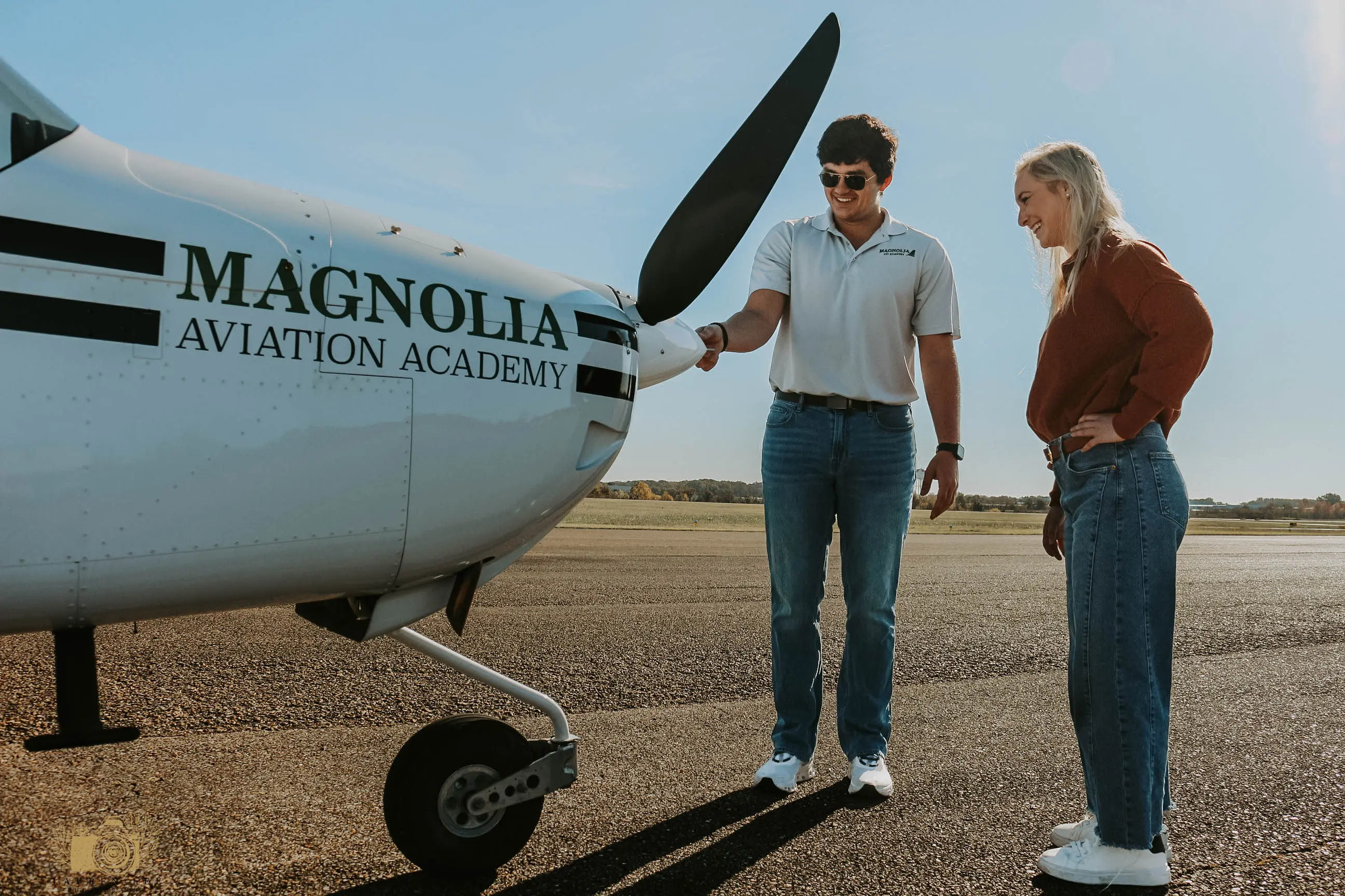 Magnolia Aviation Academy standardized training aircraft on the ramp