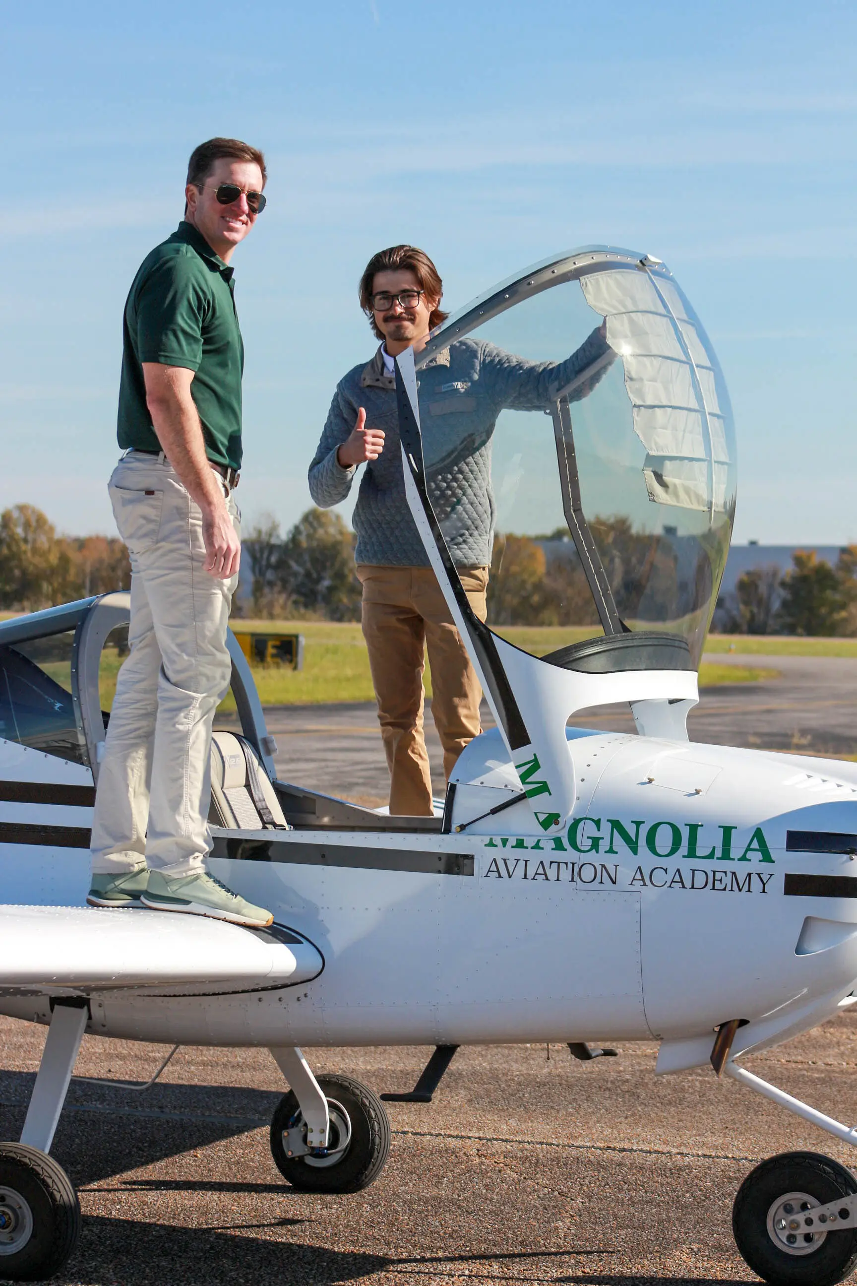 Magnolia Aviation Academy training fleet and flight line at Gwinnett County Airport