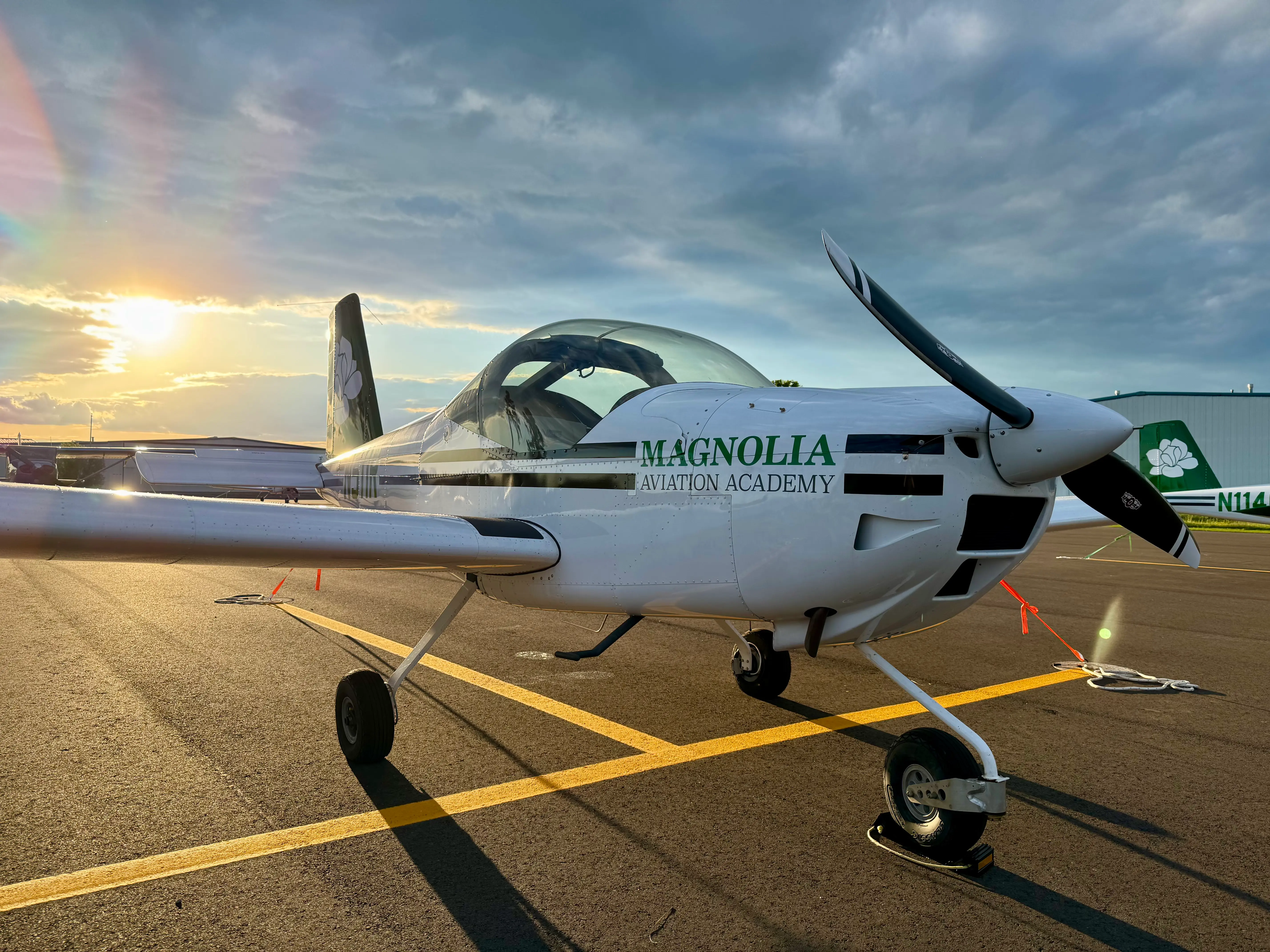 Magnolia Aviation Academy aircraft cockpit avionics during flight